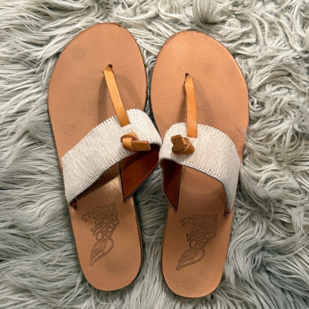 Ancient Greek Sandals with fur trim